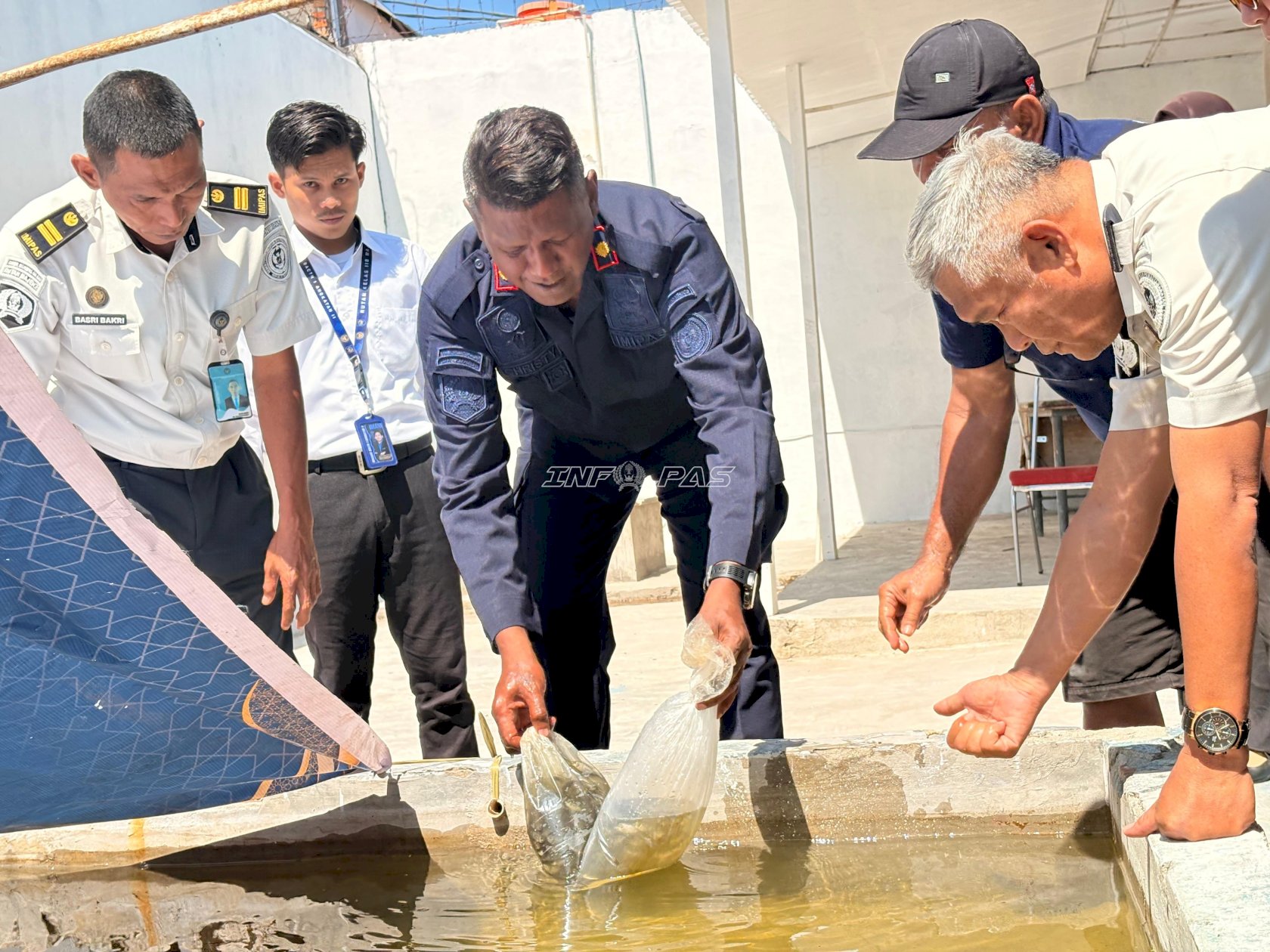 Perkuat Pembinaan Kemandirian, Rutan Majene Tebar 500 Benih Ikan Nila