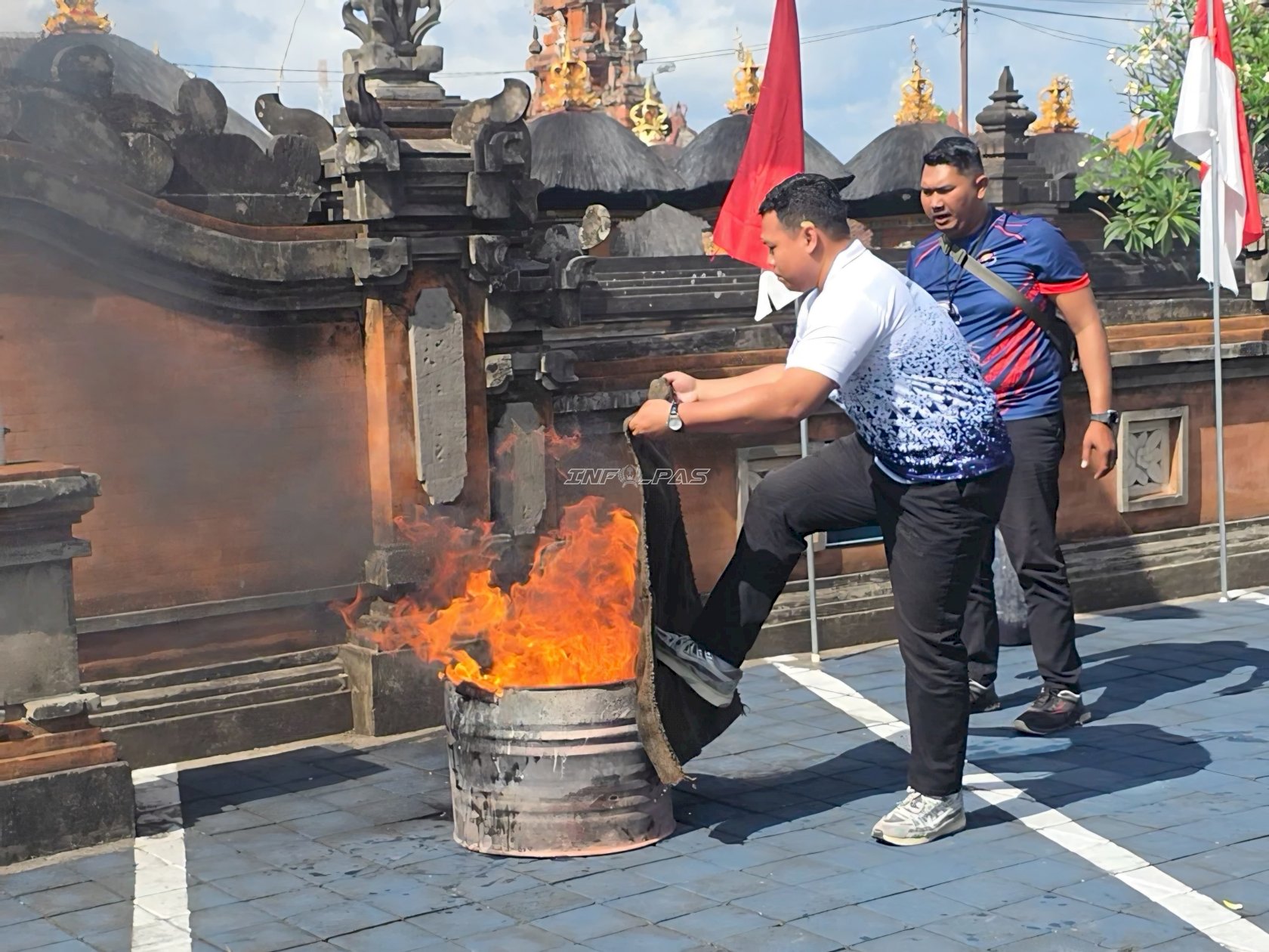 Tingkatkan Kesiapsiagaan, Pegawai Bapas Denpasar Ikuti Pelatihan Penanggulangan Kebakaran