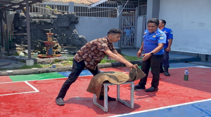 Gandeng Damkar Kab. Sangihe, Lapas Tahuna Gelar Sosialisasi dan Pelatihan Penanganan Kebakaran