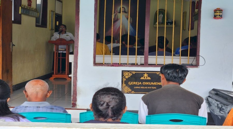 Lapas Tual Perkuat Mental Spiritual Warga Binaan Kristen lewat Doa dan Nada 