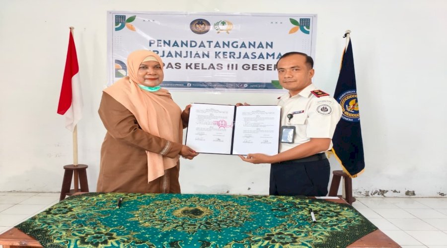 Lapas Geser dan Puskesmas Perawatan Geser Sepakati PKS Perkuat Layanan Kesehatan