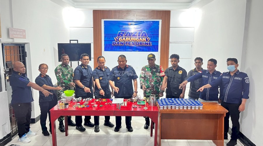 Razia Gabungan dan Tes Urine di Lapas Manokwari, Kanwil Ditjenpas Papua Barat Tegaskan Komitmen Bebas Narkoba 