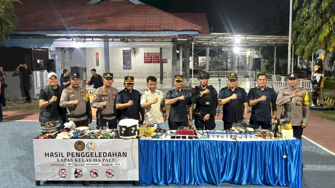 Lapas Palu Perketat Pengawasan, 5 Handphone Diamankan dalam Razia Gabungan