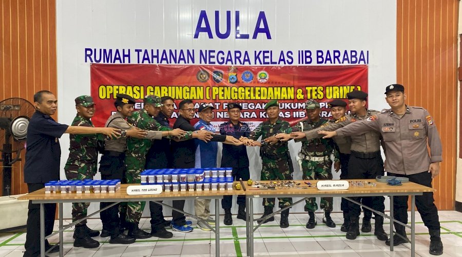 Rutan Barabai Gelar Razia Gabungan dan Tes Urine bersama APH