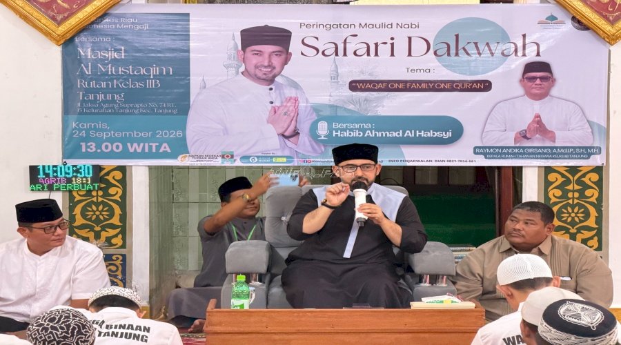 Safari Dakwah Habib Ahmad Al Habsyi Ajak Warga Binaan Rutan Tanjung Perbanyak Amal Kebaikan