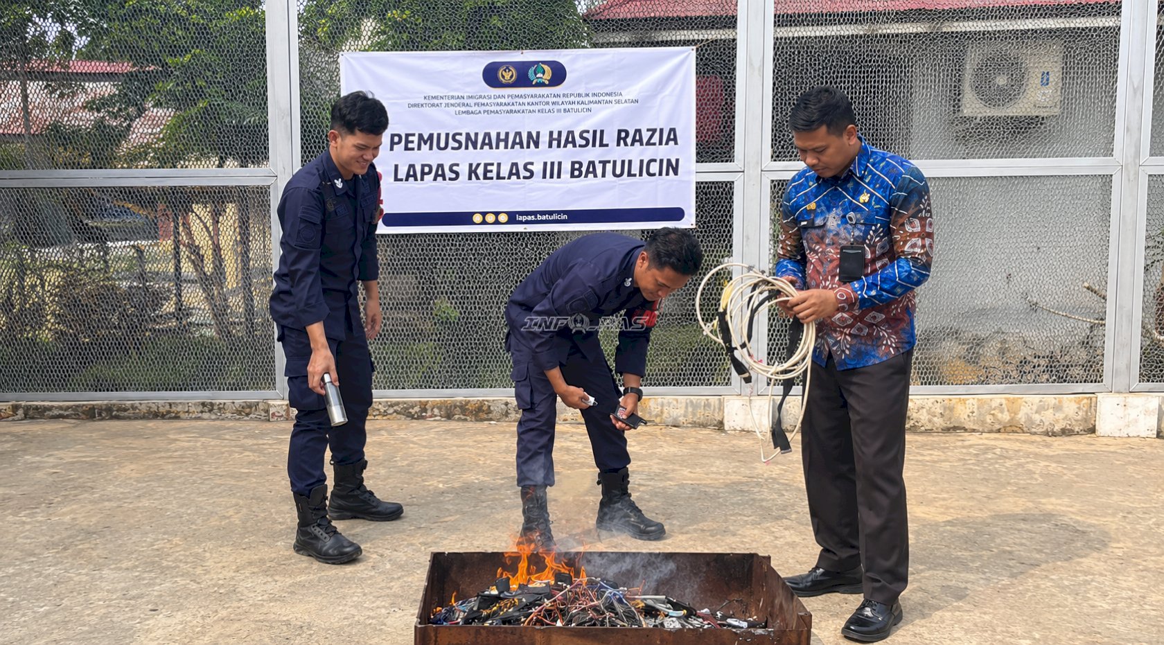 Tak Berhenti di Razia, Lapas Batulicin Musnahkan Barang Terlarang Hasil Penggeledahan
