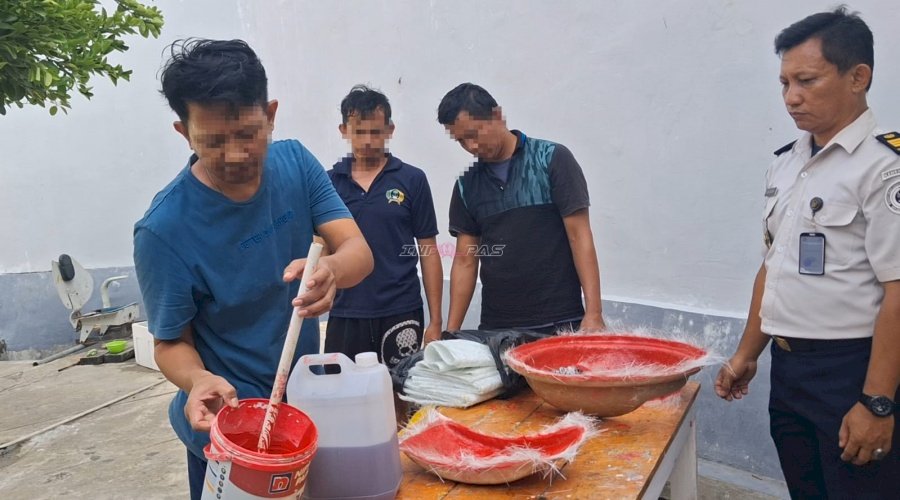 Dari Balik Lapas Palu, Warga Binaan Belajar Ubah Fiberglass Jadi Tempat Sampah