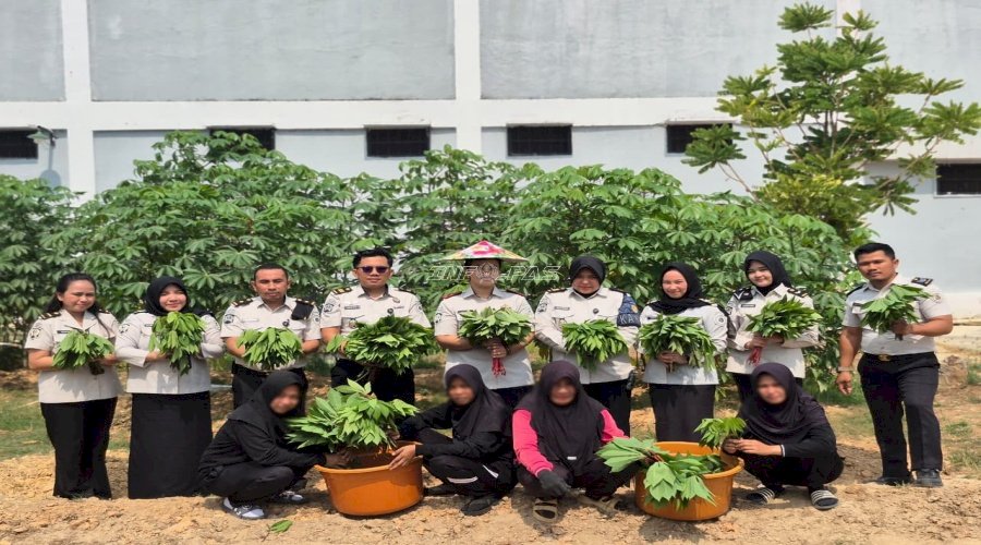 Bekali Keterampilan Pertanian, Lapas Perempuan Kendari Panen Singkong bersama Warga Binaan