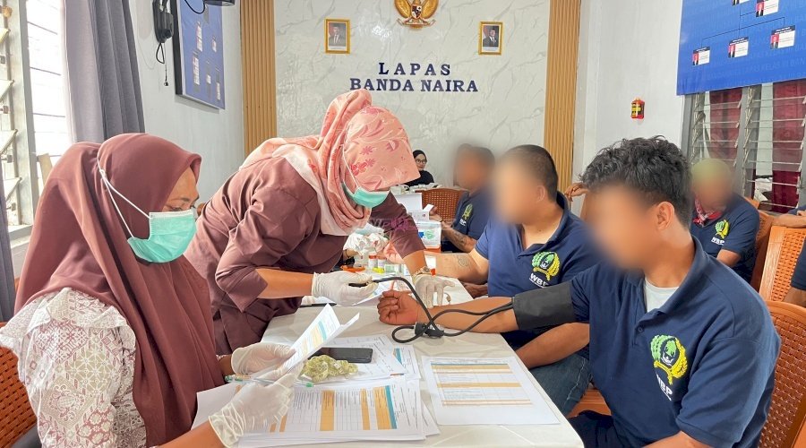 Lapas Bandanaira Gandeng Puskesmas Walang Gelar CKG bagi Warga Binaan