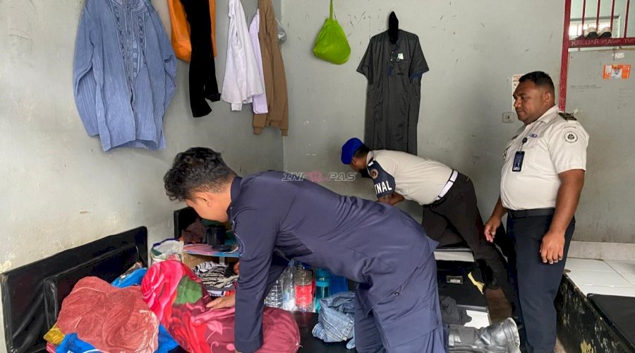 Antisipasi Gangguan Kamtib, Lapas Tual Geledah Kamar Hunian
