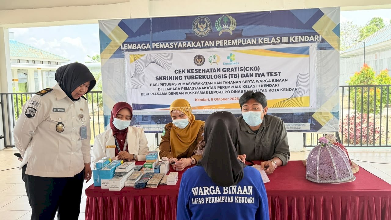 Jaga Kesehatan Warga Binaan, Lapas Perempuan Kendari Gelar Skrining TB dan IVA Test