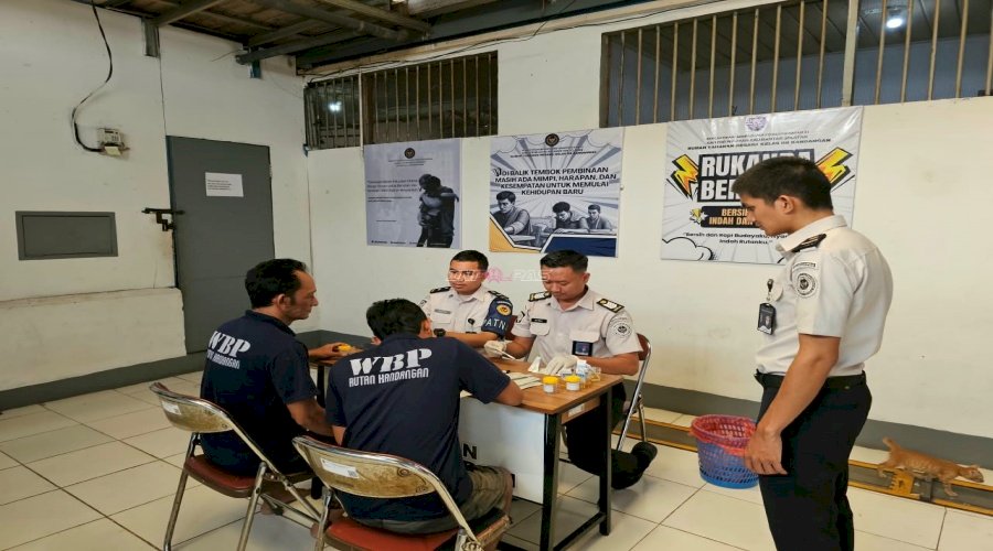 Cegah Narkoba, Rutan Kandangan Tes Urine Warga Binaan dan Petugas
