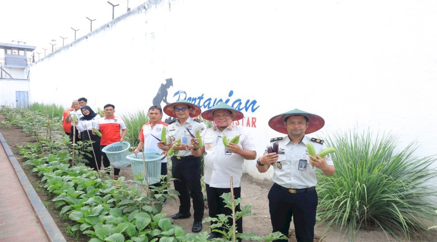 Program Pembinaan Berbuah Hasil, Lapas Blitar Panen 50 Kilogram Terung