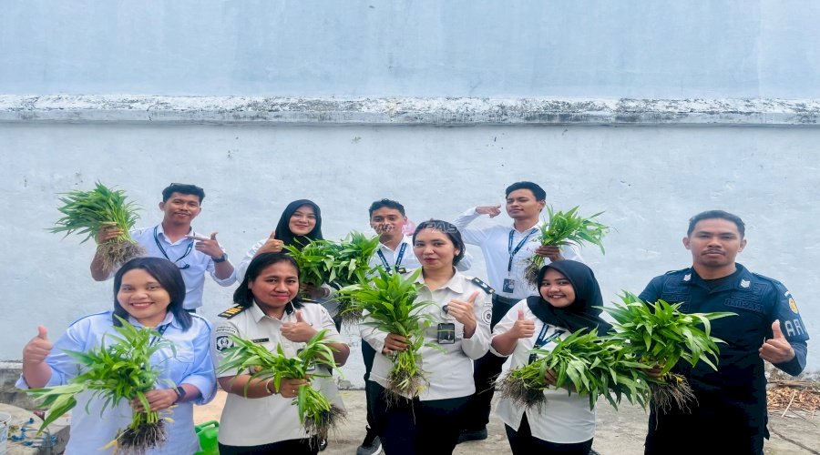 Panen Berlanjut, Lapas Saparua Hasilkan 30 Ikat Kangkung