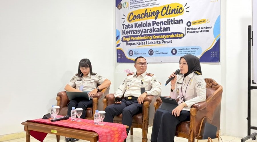 Bapas Jakarta Pusat Gelar Coaching Clinic Litmas, Perkuat Kompetensi Pembimbing Kemasyarakatan