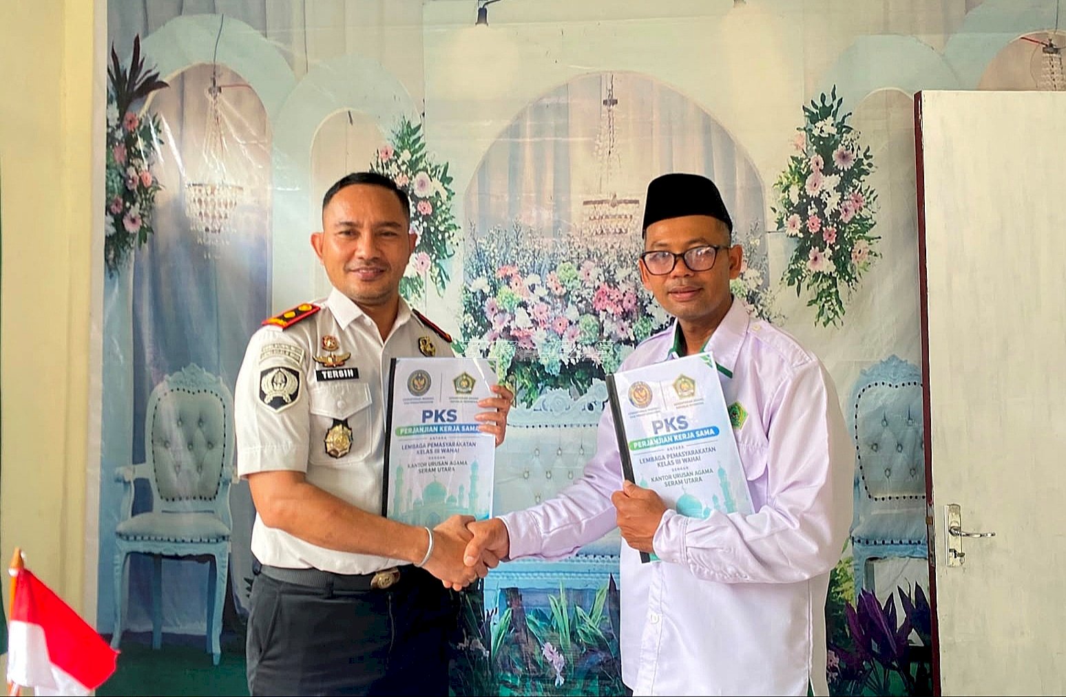 Perkuat Pembinaan Kerohanian, Lapas Wahai dan KUA Seram Utara Teken PKS