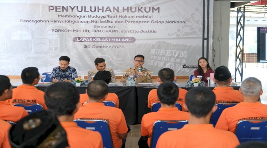 Perkuat Kesadaran Hukum, Lapas Malang Hadirkan Edukasi Hak Tersangka dan Pencegahan Narkoba
