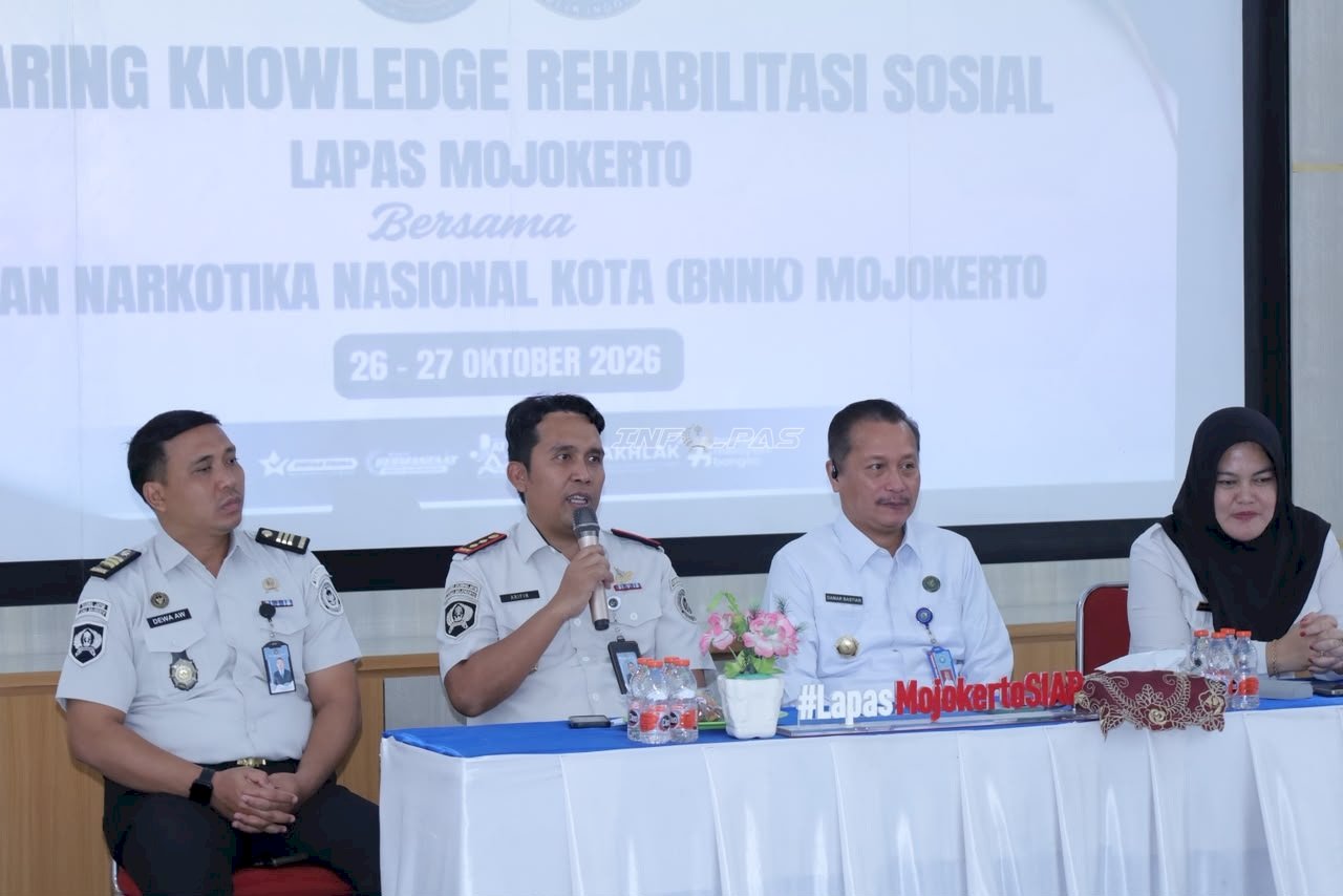 Perkuat Rehabilitasi Sosial, Lapas Mojokerto Gandeng BNNK Gelar Sharing Knowledge