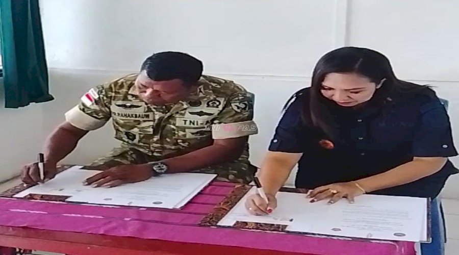 Bapas Saumlaki Perkuat Sinergi Pembimbingan dan Reintegrasi Sosial dengan Koramil 1507-02/Saumlaki