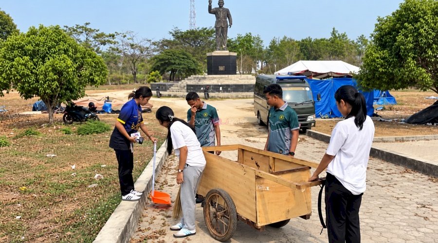 Semangat Kebersamaan, Lapas Saumlaki Gotong Royong Bersihkan Taman Kota