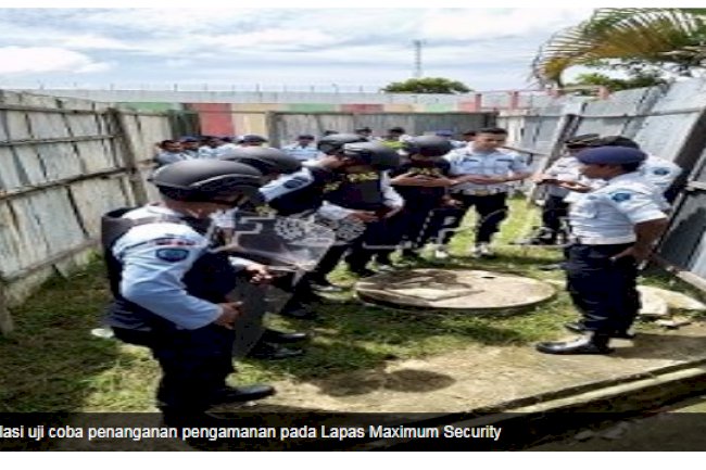 Petugas Pemasyarakatan Aceh Simulasikan Pengamanan Pada Lapas Maximum Security