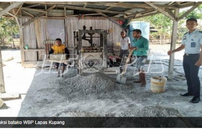 Produksi Batako WBP Lapas Kupang Capai 600 Buah Perhari