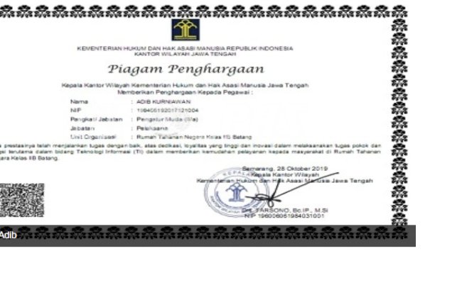 Petugas Rutan Batang Raih Penghargaan Bidang TI