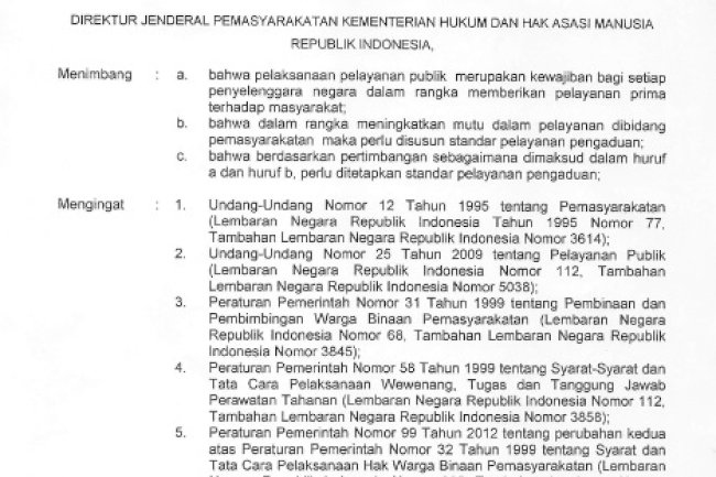 Standar Pelayanan Pengaduan