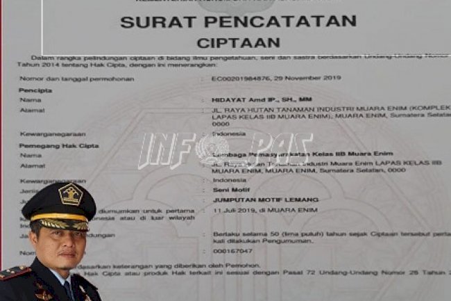Kain Jumputan Lemang Lapas Muara Enim Telah Memiliki Hak Cipta