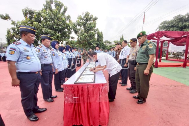 Lapas Kelas IIA Tangerang Ikuti Apel Deklarasi Janji Kinerja Tahun 2020