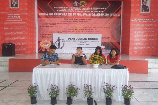 WBP Kurang Mampu di Rutan Manado Terima Bantuan Hukum Gratis