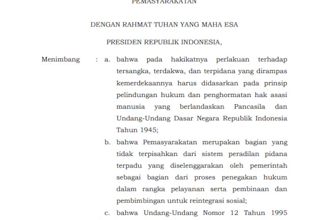 Rancangan RUU Pemasyarakatan