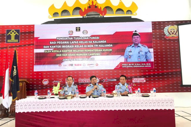 Kakanwil Lampung Berikan Penguatan Tusi di Lapas Kalianda