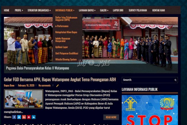 Lewat Website, Bapas Watampone Wujudkan Keterbukaan Informasi Publik