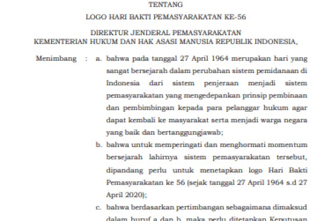 Keputusan Dirjenpas tentang Logo Hari Bakti Pemasyarakatan ke-56