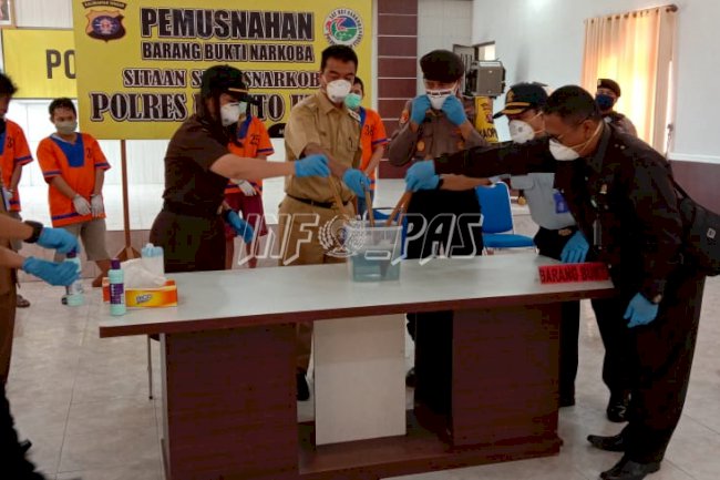 Lapas Muara Teweh Hadiri Pemusnahan Narkoba di Polres Barito Utara 