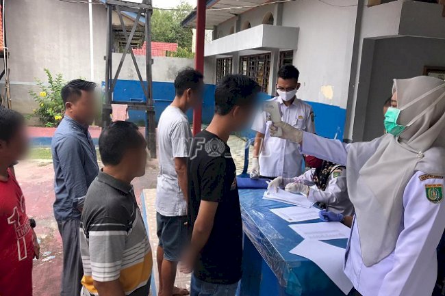 Cegah COVID-19, Rutan Buntok Galakkan Pengecekan Suhu Tubuh