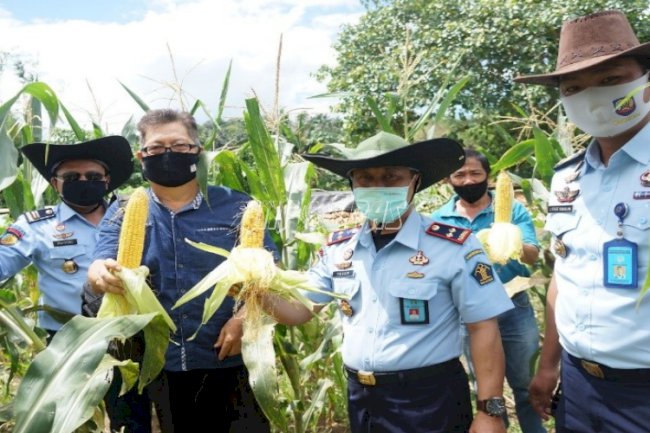 Rutan Manado Panen Jagung & Lepas 500 Bibit Ikan Mujair