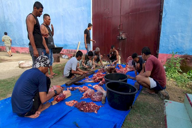 Rutan Banda Aceh Potong Sapi Kurban Iduladha