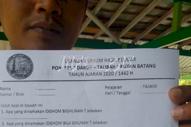 Puluhan Santri WBP Rutan Batang Ikuti Ujian Evaluasi Pembelajaran