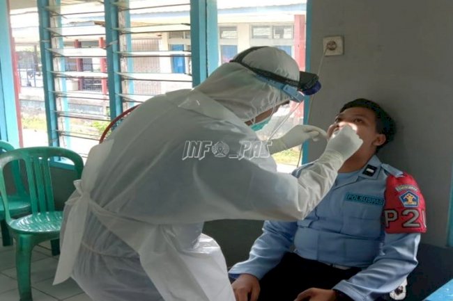 Petugas & WBP Rutan Buntok Ikuti Swab & Rapid Test