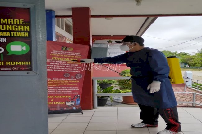 Lagi, Lapas Muara Teweh Disterilkan Disinfektan