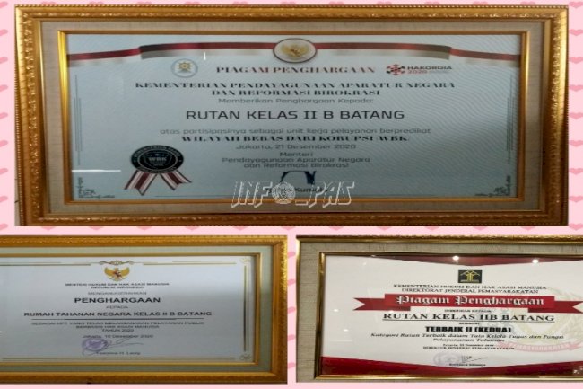 Dalam Sebulan, Rutan Batang Sabet 3 Penghargaan Sekaligus