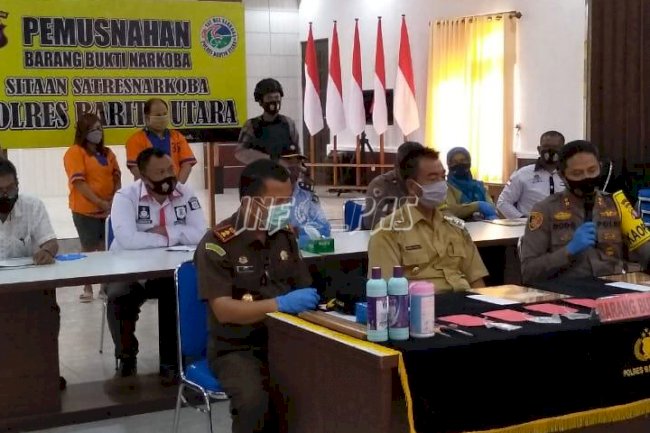 Sinergi APH, Lapas Muara Teweh Hadiri Pemusnahan Narkoba