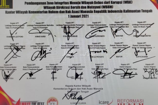 UPT Pemasyarakatan Kalteng Deklarasikan Janji Kinerja