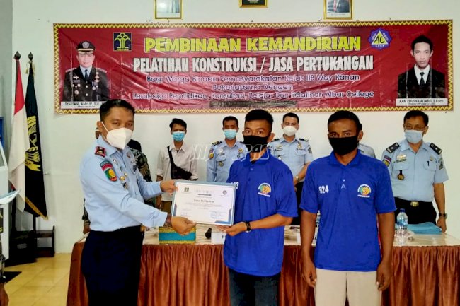 Gandeng LPKBP Albar College, 25 Napi Lapas Way Kanan Dilatih Konstruksi