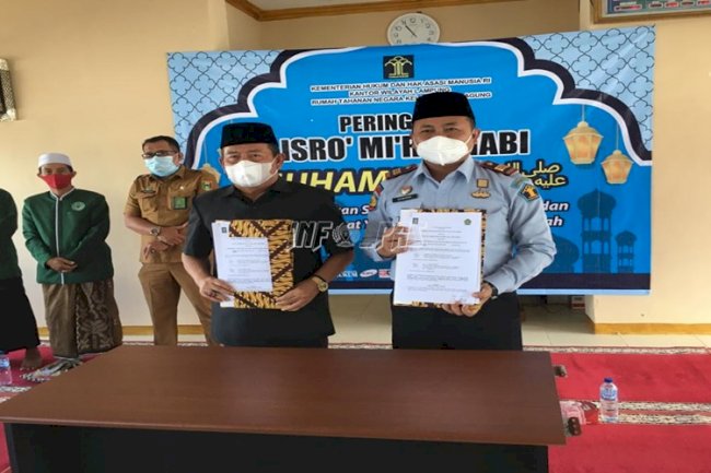 Wujudkan Pembinaan Berkualitas, Rutan Kotaagung & Kemenag Tanggamus Teken MoU