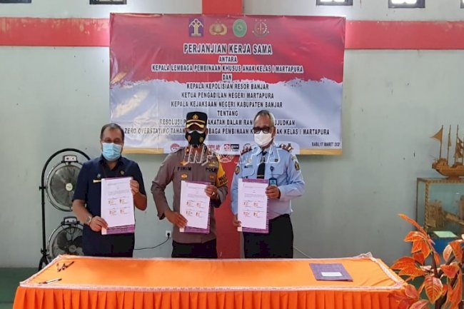 LPKA Martapura Sahkan PKS Penanganan Overstaying dengan APH Kab. Banjar 