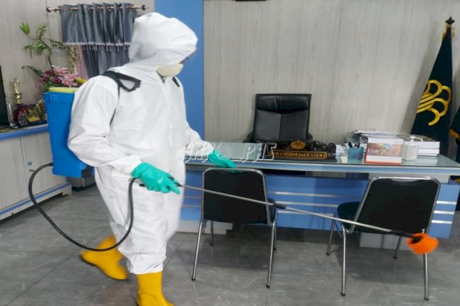 Lapas Binjai Lakukan Penyemprotan Disinfektan Secara Berkala