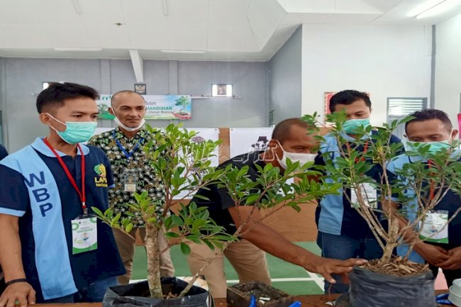 WBP Lapas Tanjungpandan Dibekali Pelatihan Teknik Dasar Bonsai